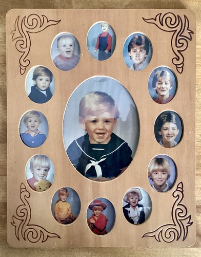 Vtg wood multi photo - vtg, frame