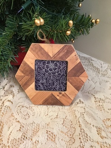 Multi wood hexagon picture - multi,